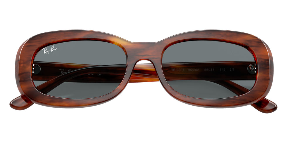 Ray-Ban RB2221 954/62 53 - Striped Havana / Blue #id:rb222195462_s:106125