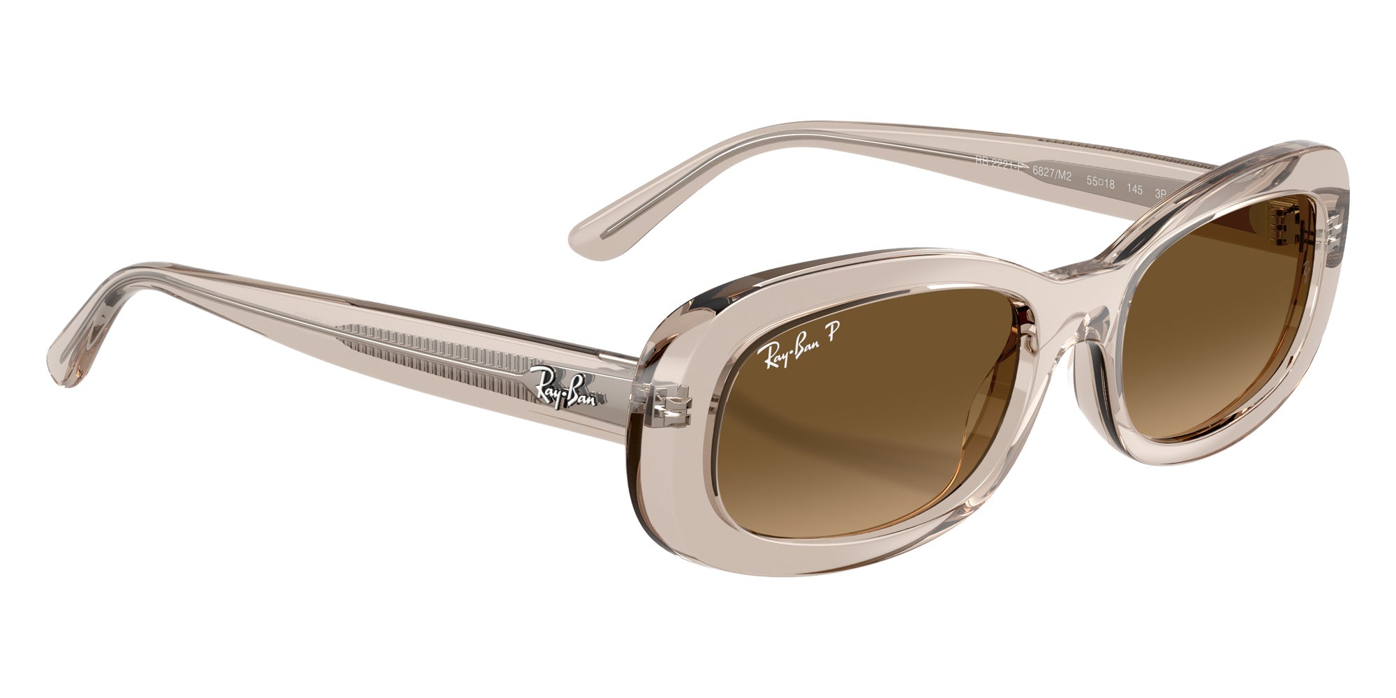 Ray-Ban RB2221F 6827M2 55 - Transparent Beige / Gradient Brown Polarized #id:rb2221f6827m2_s:100120