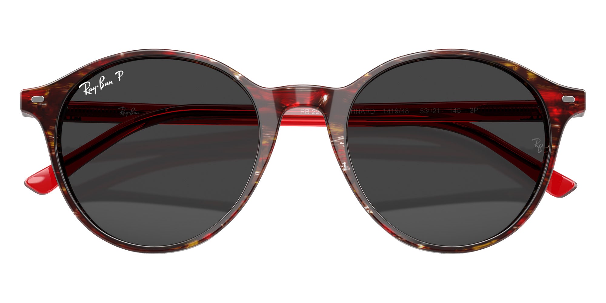 Ray-Ban RB2230F Bernard 141948 51 - Transparent Shade Fantasy Red / Polarized Black #id:rb2230f141948_s:100125