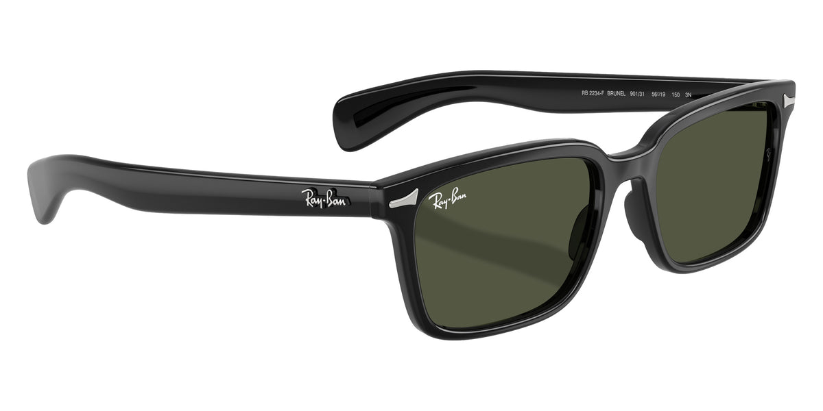 Ray-Ban RB2234F Brunel 901/31 53 - Black / Green #id:rb2234f90131_s:100120