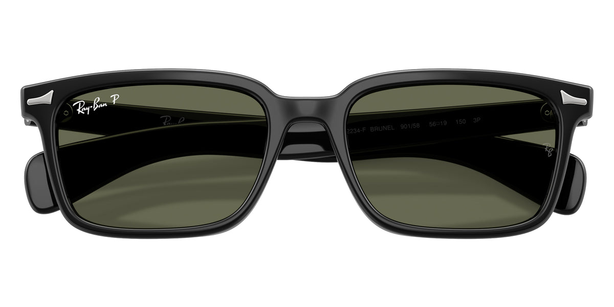 Ray-Ban RB2234F Brunel 901/58 53 - Black / Green Polarized #id:rb2234f90158_s:104125