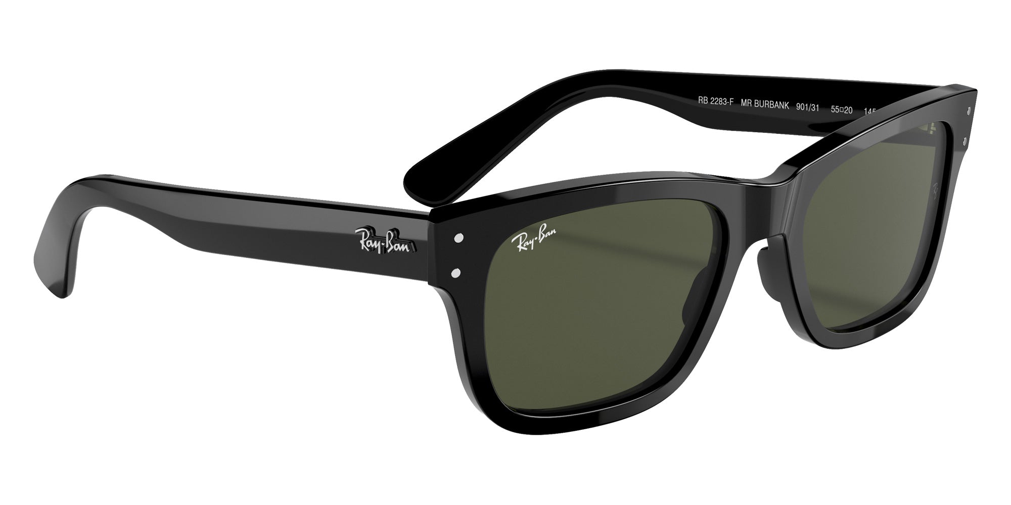 Ray-Ban RB2283F Burbank 901/31 55 - Black / G-15 Green #id:rb2283f90131_s:100120