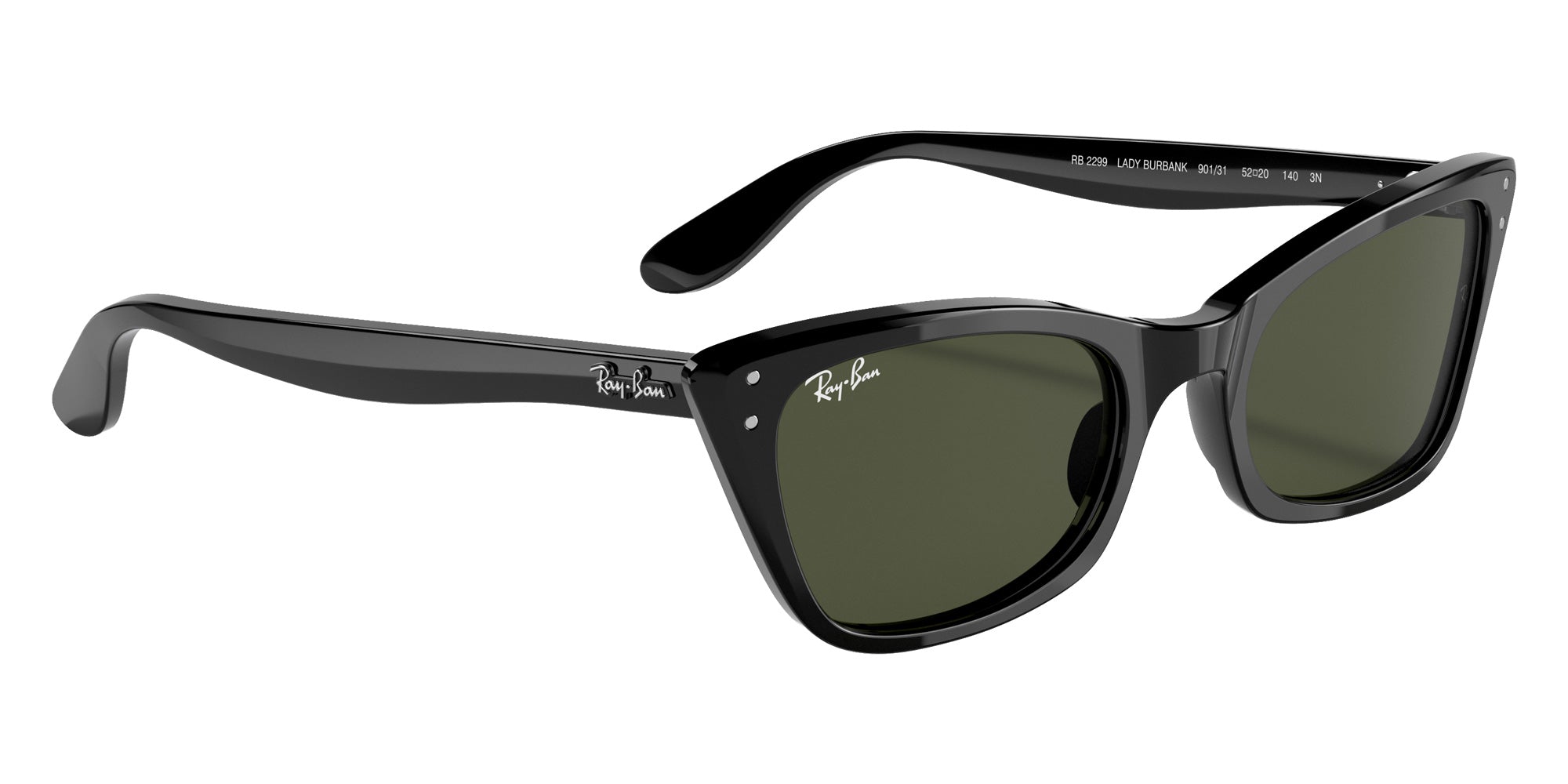 Ray-Ban RB2299 Lady Burbank 901/31 55 - Black / Green #id:rb229990131_s:100120