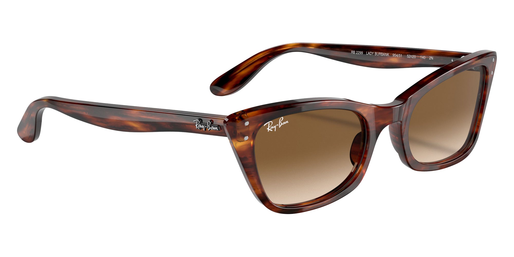Ray-Ban RB2299 Lady Burbank 954/51 55 - Striped Havana / Clear/Brown #id:rb229995451_s:102120