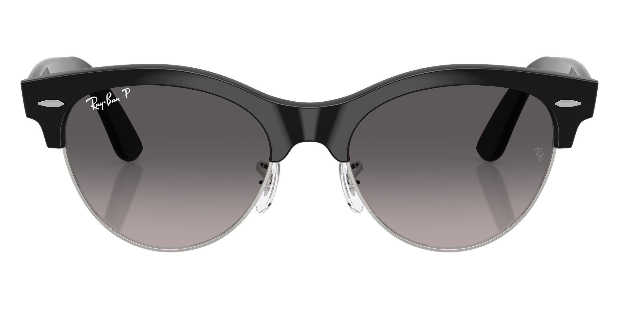 Ray-Ban RB2341 Clubmaster Way 1354M3 54 - Black on Silver / Gray Gradient Polarized #id:rb23411354m3_s:100100