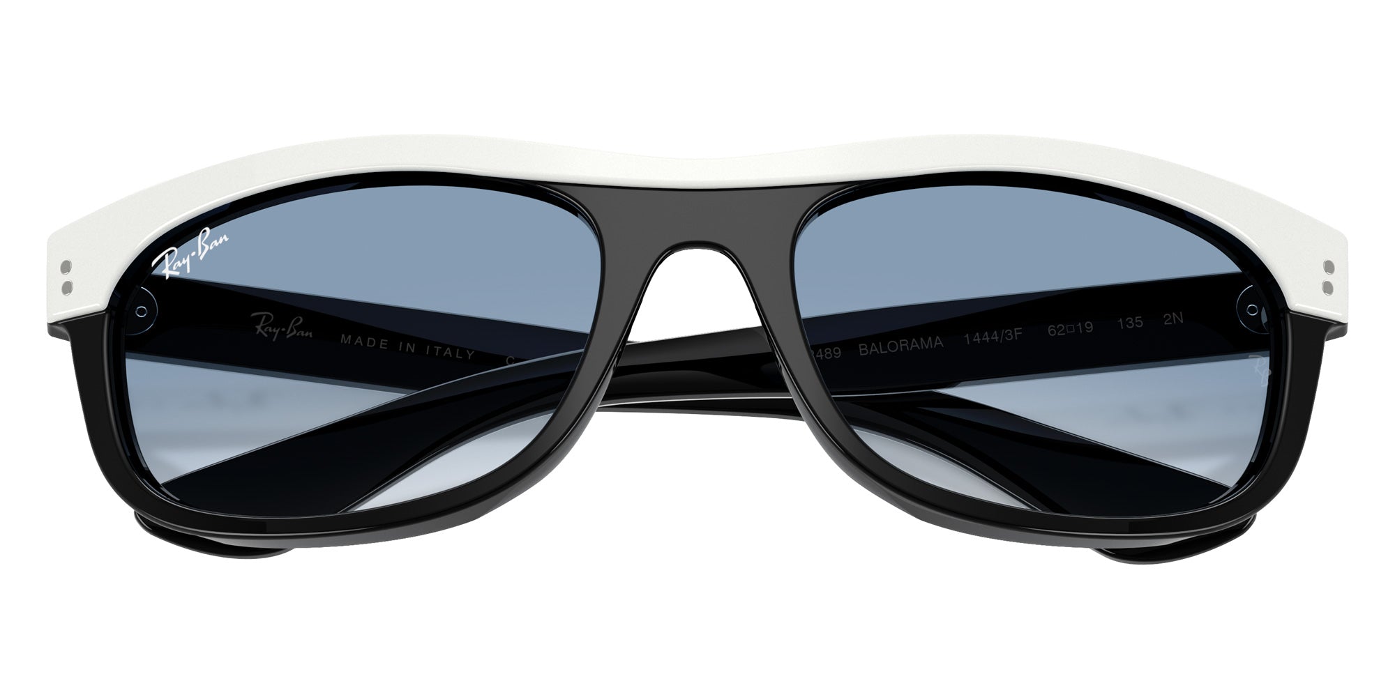 Ray-Ban RB2489 Balorama Street Neat 14443F 62 - White on Black / Clear Gradient Blue #id:rb248914443f_s:108125