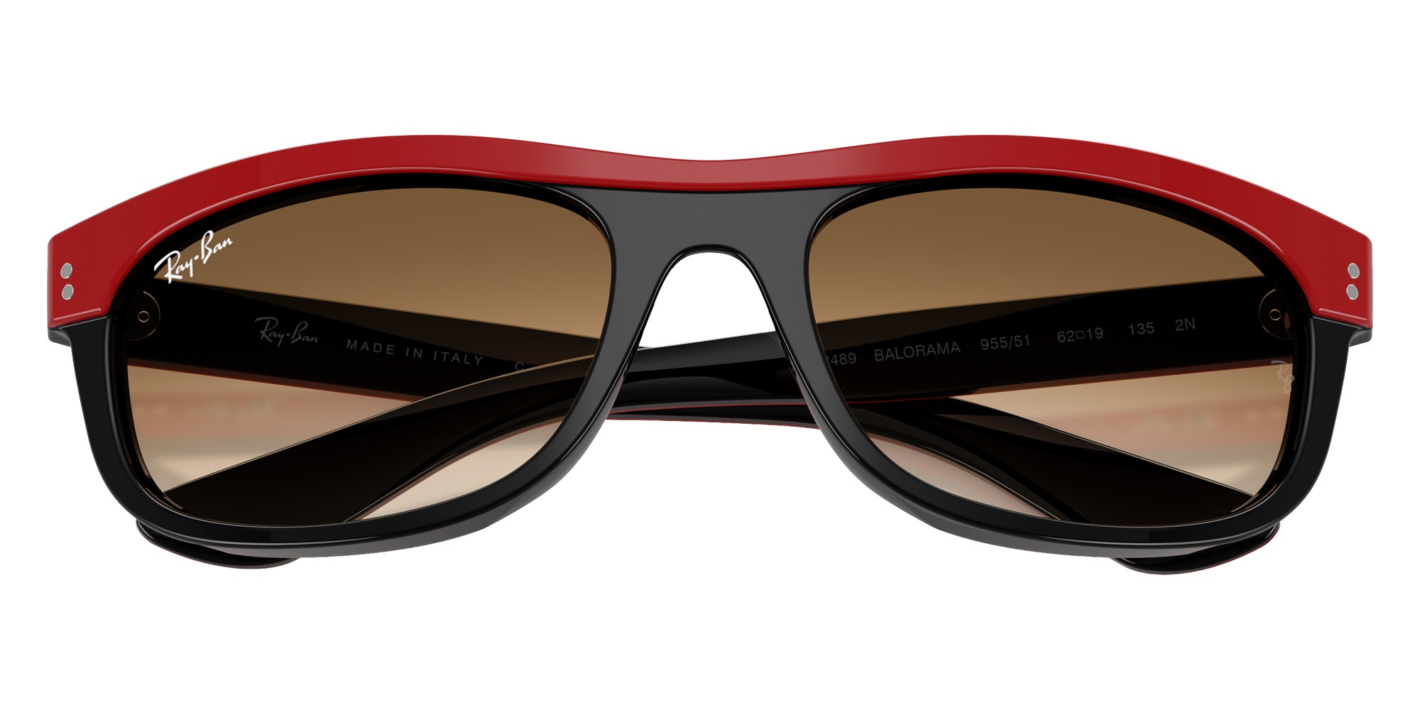 Ray-Ban RB2489 Balorama Street Neat 955/51 62 - Red on Black / Clear Gradient Brown #id:rb248995551_s:112125