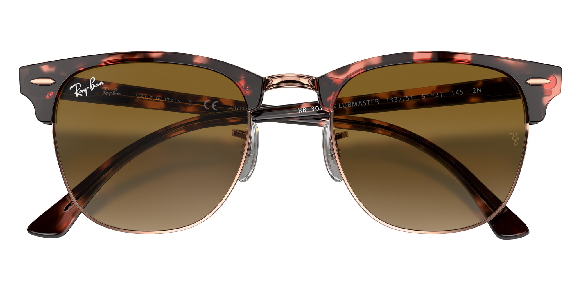 Ray-Ban RB3016 Clubmaster Fleck 133751 51 - Pink Havana #id:rb3016133751_s:102125