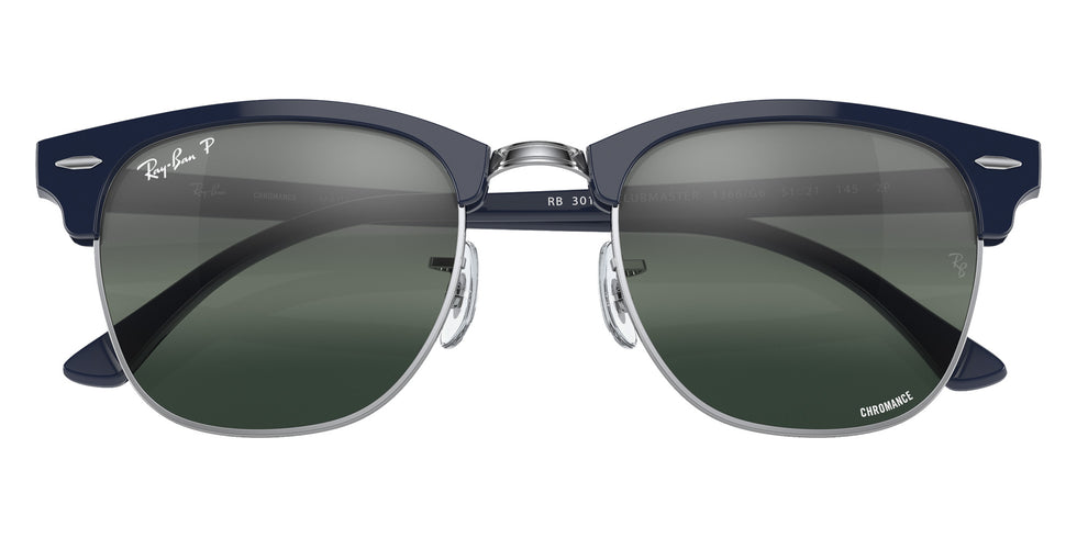 Ray-Ban RB3016 Clubmaster 1366G6 51 - Blue on Silver / Silver/Blue Polarized+ Mirrored #id:rb30161366g6_s:102125