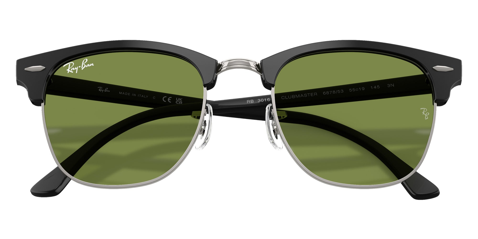 Ray-Ban RB3016F Clubmaster Classic 601S4E 55 - Matte Black on Black #id:rb3016f601s4e_s:100125