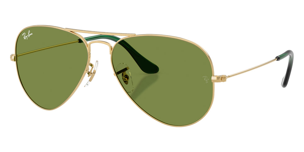 Ray-Ban RB3025 Aviator Large Metal 001/4E 58 - Arista Gold / Green #id:rb30250014e_s:100105
