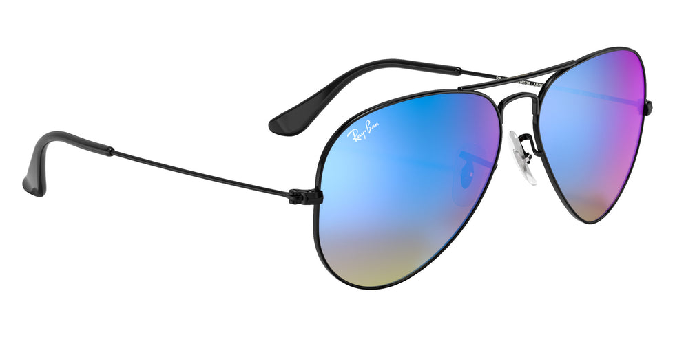 Ray-Ban RB3025 Aviator Flash Lenses Gradient 002/4O 55 - Black / Blue Flash Mirrored #id:rb30250024o_s:100120