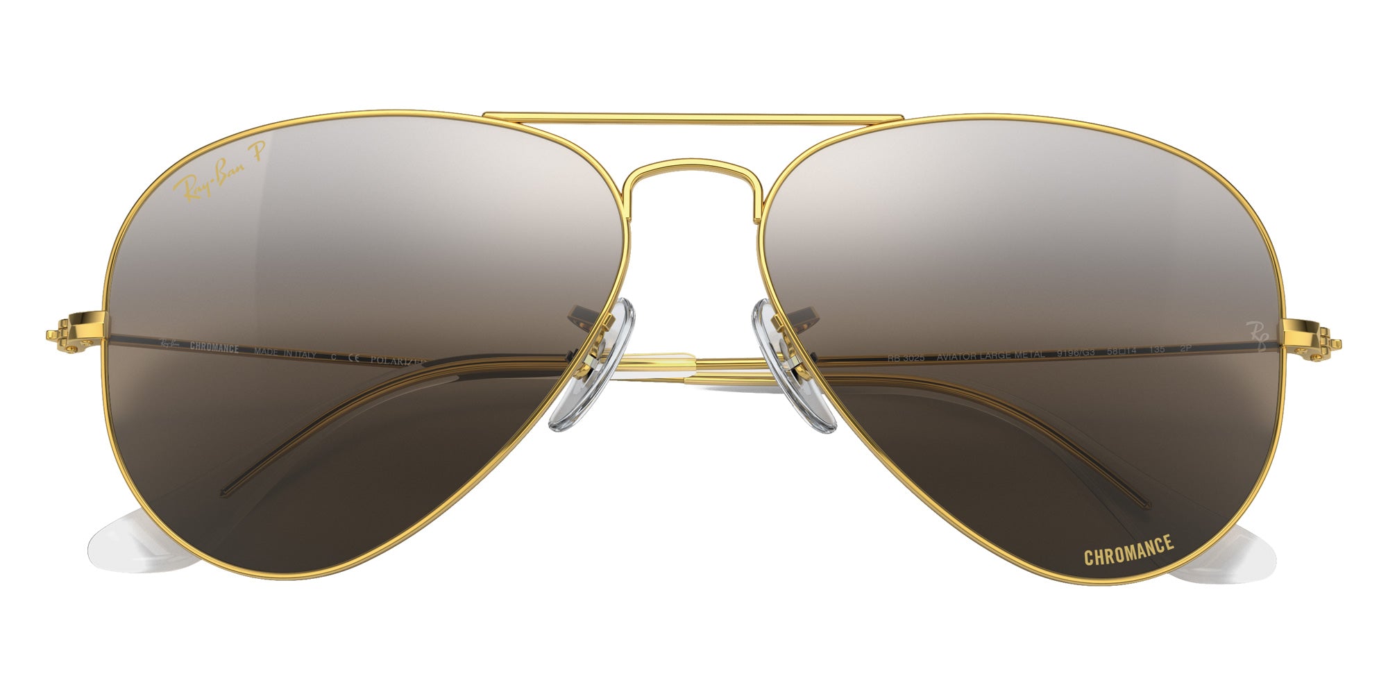 Ray-Ban RB3025 Aviator Chromance 9196G3 55 - Gold / Silver/Gray Mirrored Polarized #id:rb30259196g3_s:100125