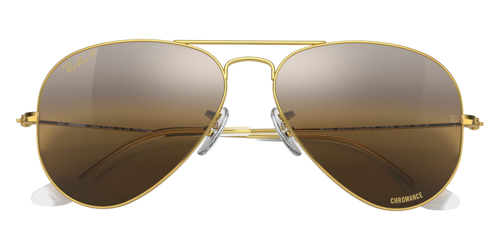 Ray-Ban RB3025 Aviator Chromance 9196G5 62 - Gold / Silver/Brown Mirrored Polarized #id:rb30259196g5_s:102125