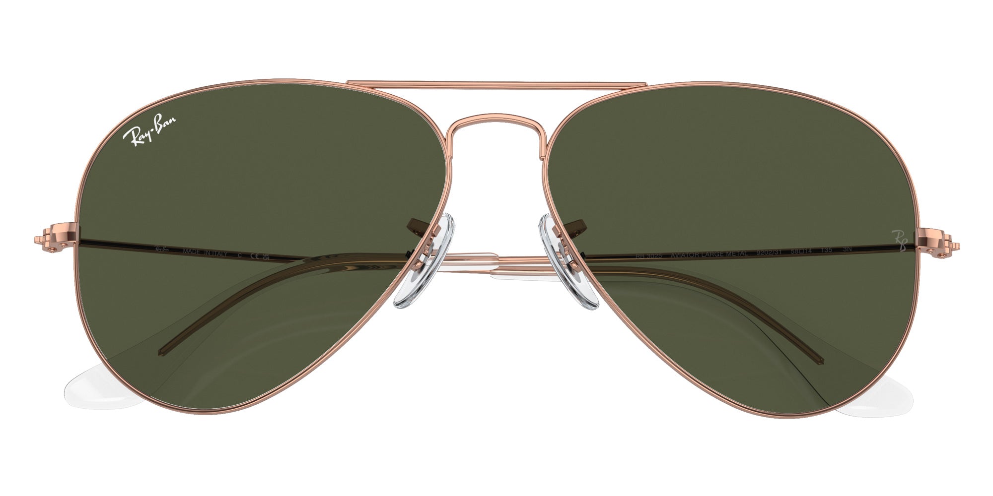 Ray-Ban RB3025 Aviator Rose Gold 920231 55 - Rose Gold / Green #id:rb3025920231_s:100125