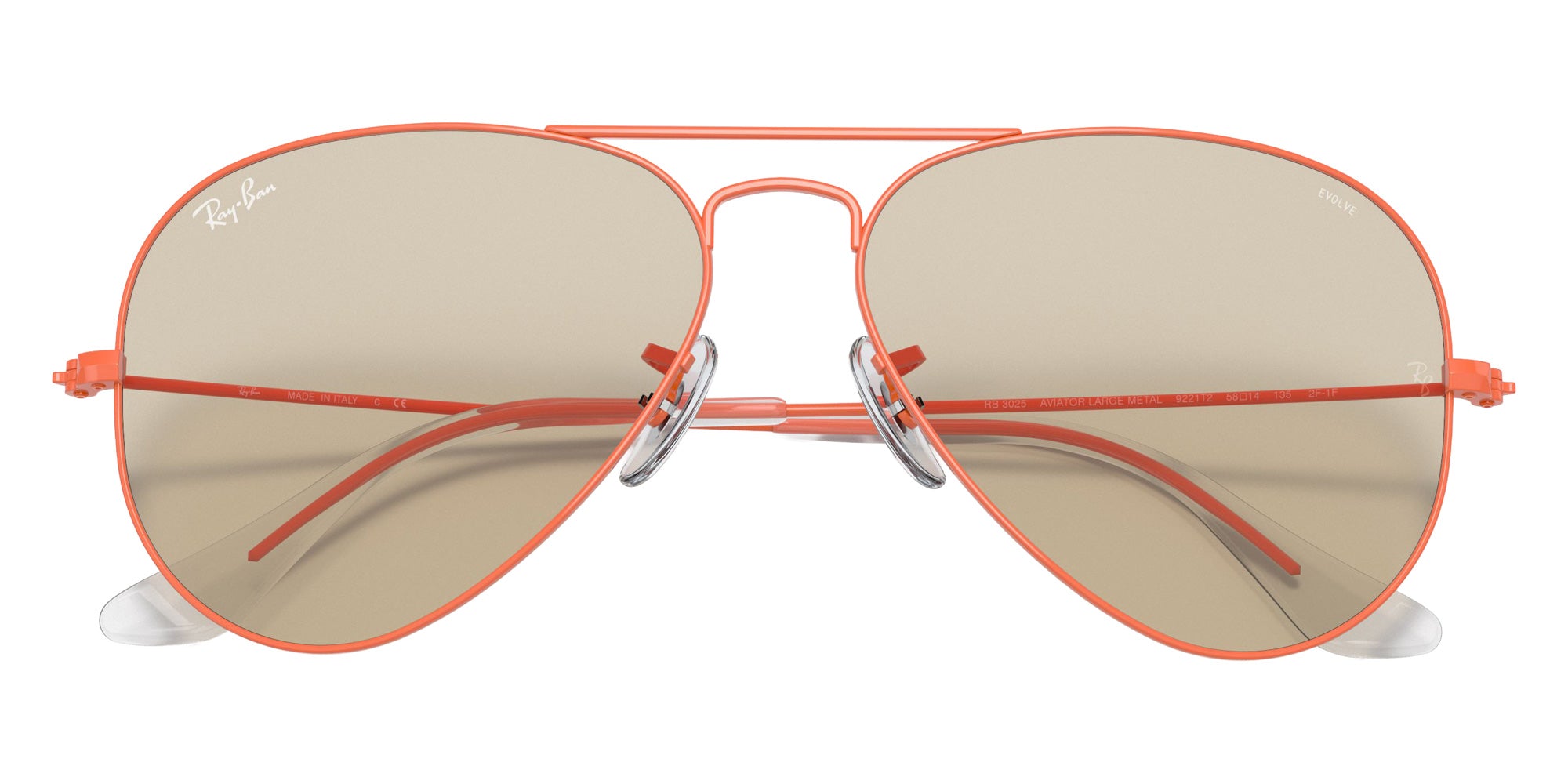 Ray-Ban RB3025 Aviator Solid Evolve 9221T2 58 - Red / Light Brown/Gray Evolve Photochromic #id:rb30259221t2_s:100130