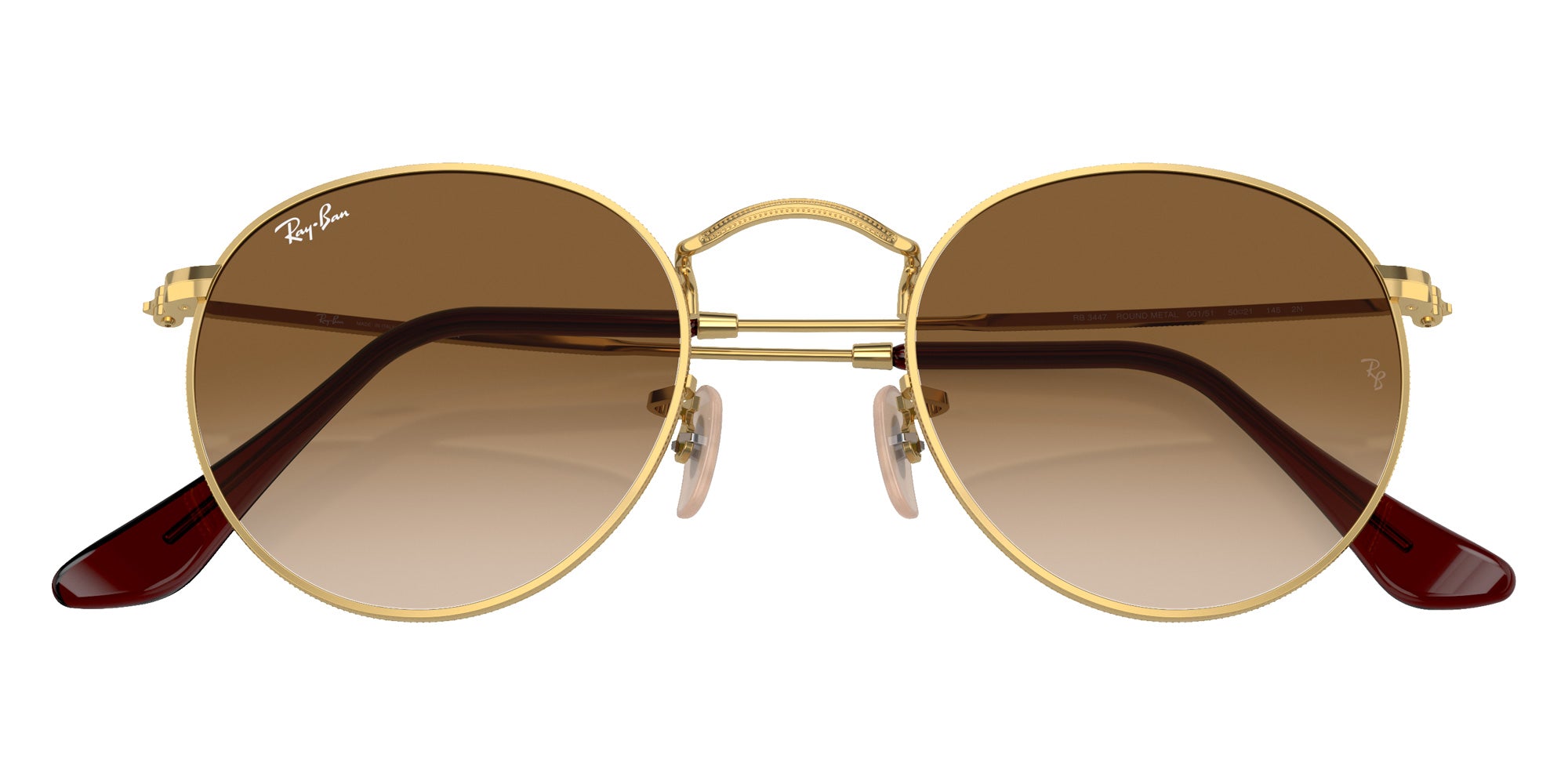 Ray-Ban RB3447 Round Metal 001/51 47 - Gold / Brown #id:rb344700151_s:100125