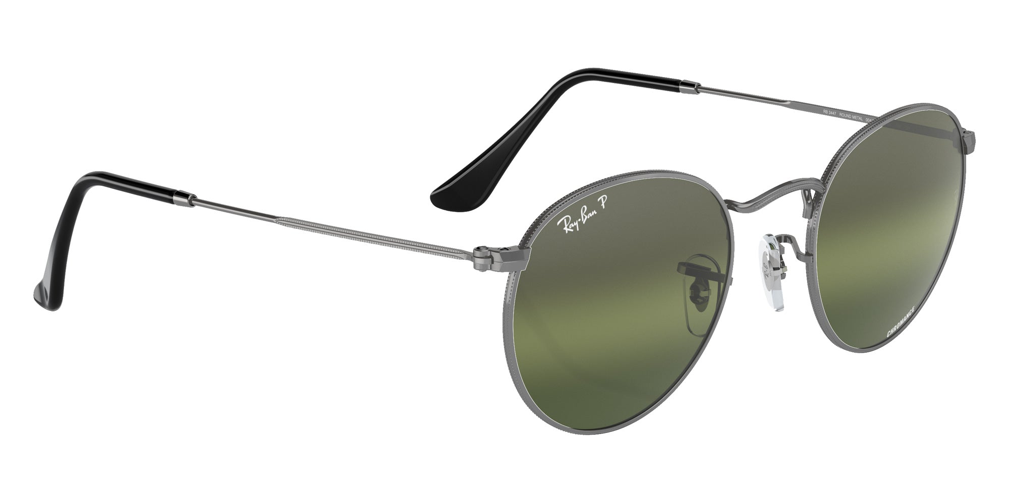 Ray-Ban RB3447 Round Metal Chromance 004/G4 53 - Gunmetal / Silver/Green Mirrored Polarized #id:rb3447004g4_s:102120