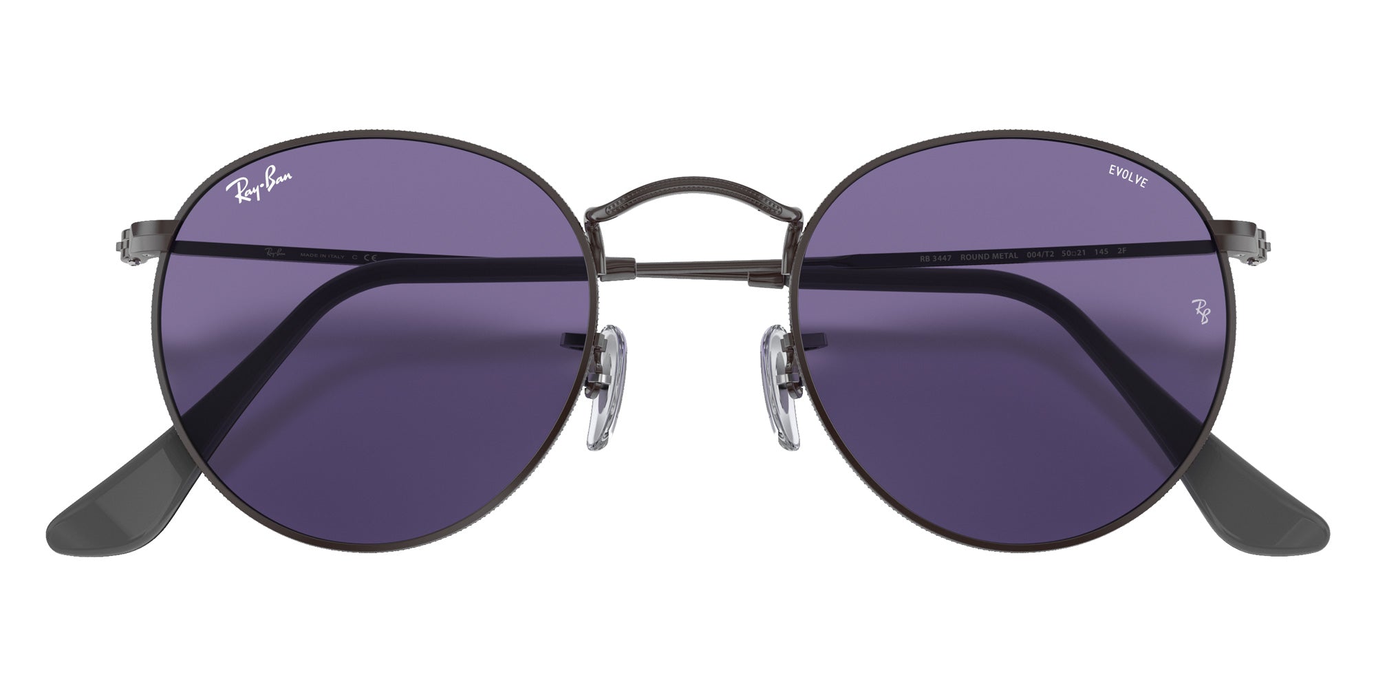 Ray-Ban RB3447 Round Solid Evolve 004/T2 53 - Gunmetal #id:rb3447004t2_s:100130