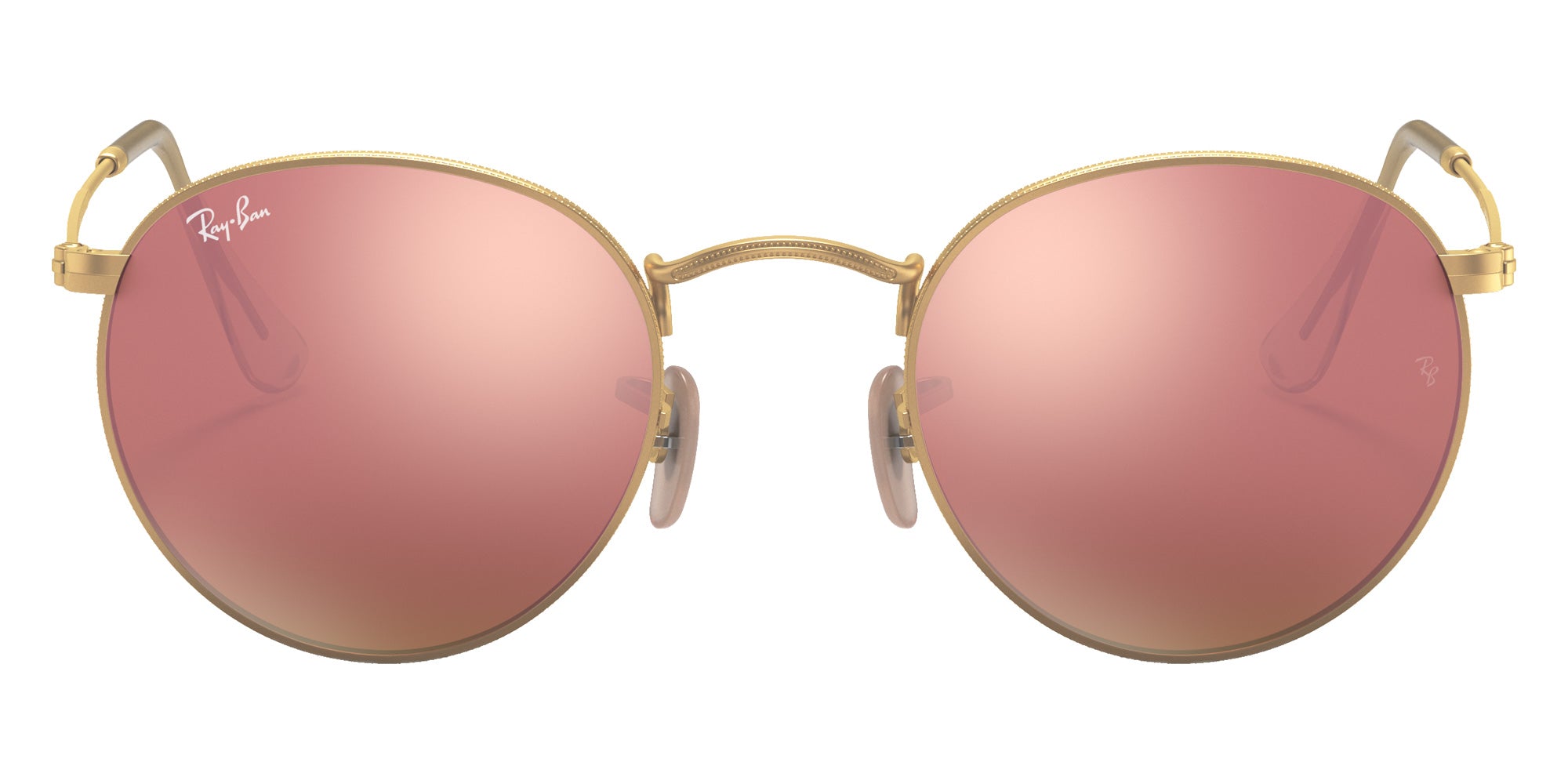 Ray-Ban RB3447 Round Flash Lenses 112/Z2 50 - Gold / Brown Mirrored #id:rb3447112z2_s:100100