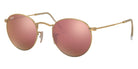 Ray-Ban RB3447 Round Flash Lenses 112/Z2 50 - Gold / Brown Mirrored #id:rb3447112z2_s:100105