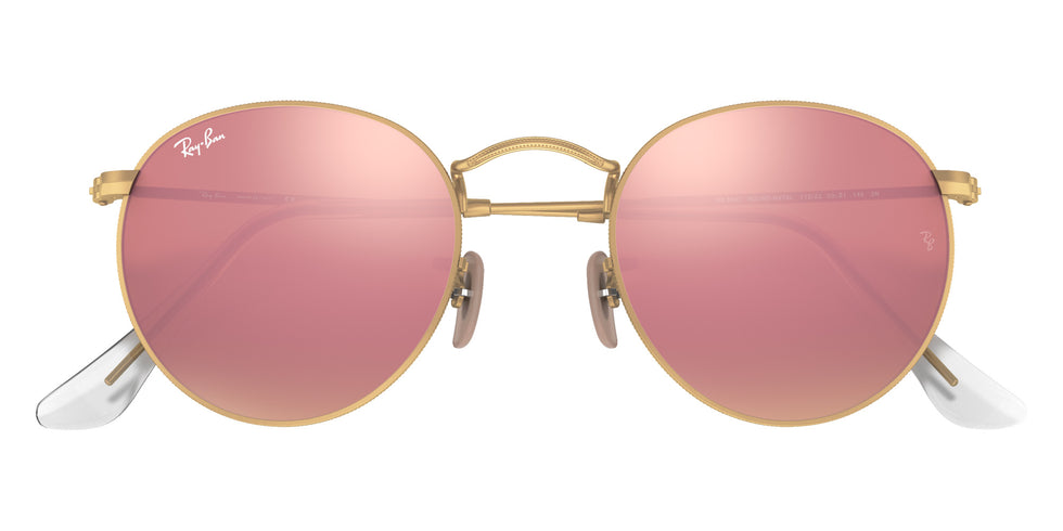 Ray-Ban RB3447 Round Flash Lenses 112/Z2 50 - Gold / Brown Mirrored #id:rb3447112z2_s:100125