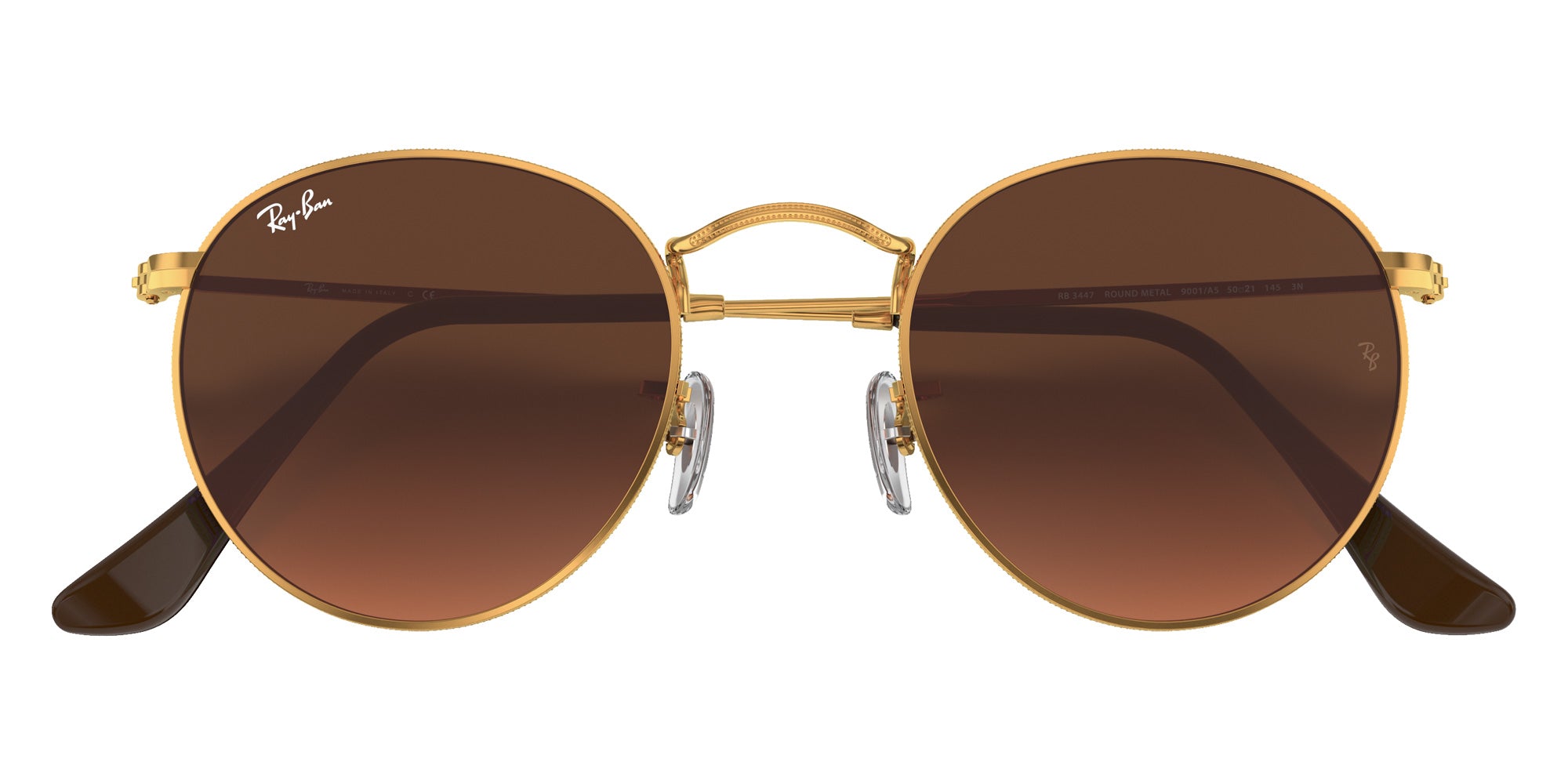 Ray-Ban RB3447 Round Metal 9001A5 47 - Light Bronze / Pink/Brown Gradient #id:rb34479001a5_s:108125