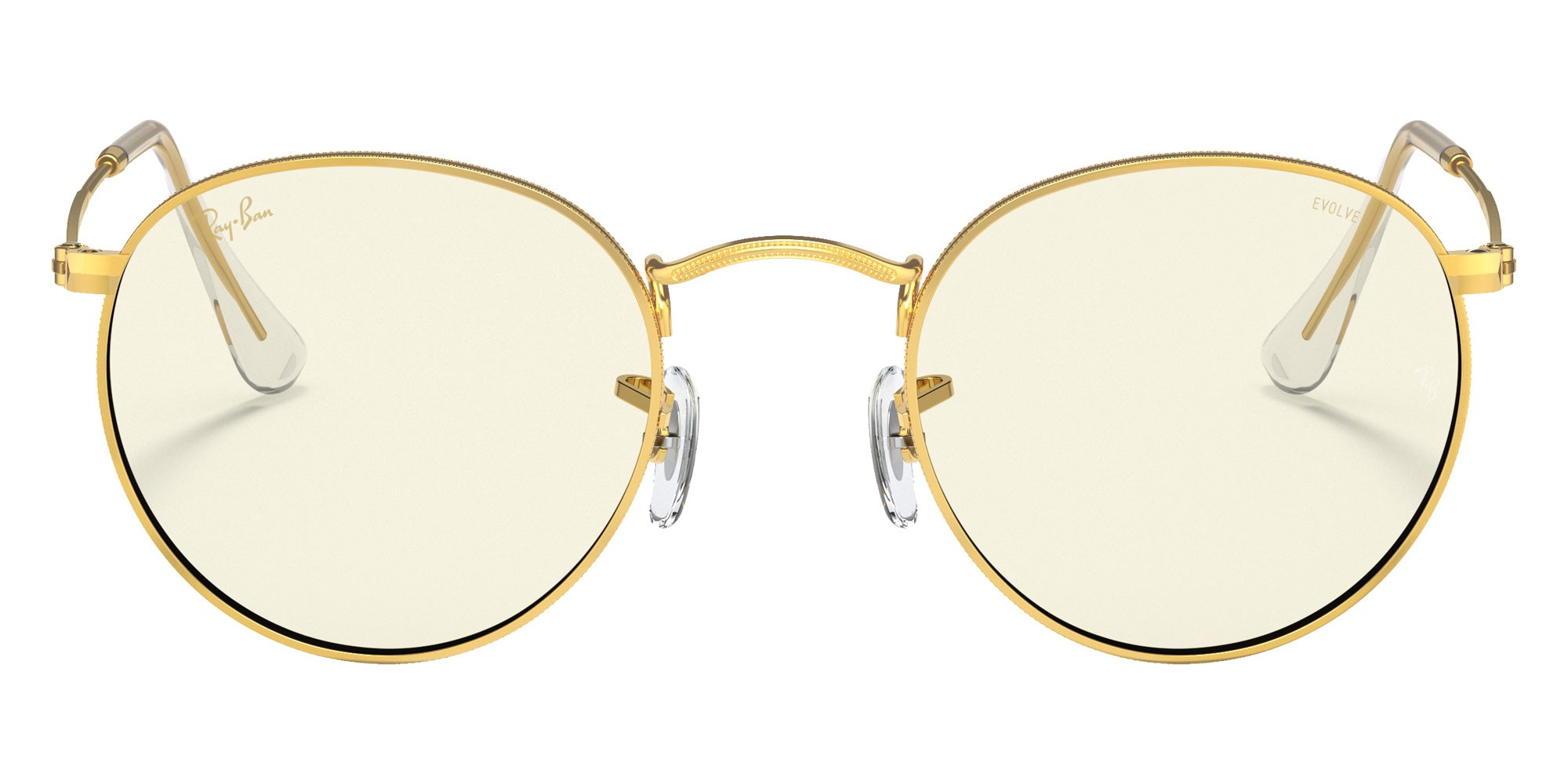 Ray-Ban RB3447 Round Blue-Violet Light Clear Evolve 9196BL 50 - Gold / Clear Photochromic #id:rb34479196bl_s:100100