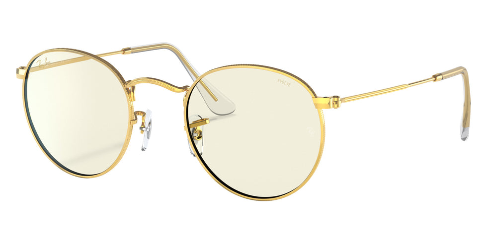Ray-Ban RB3447 Round Blue-Violet Light Clear Evolve 9196BL 50 - Gold / Clear Photochromic #id:rb34479196bl_s:100105