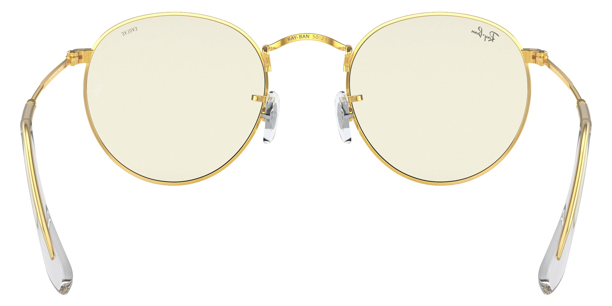 Ray-Ban RB3447 Round Blue-Violet Light Clear Evolve 9196BL 50 - Gold / Clear Photochromic #id:rb34479196bl_s:100115