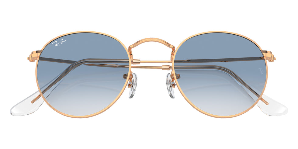 Ray-Ban RB3447 Round Metal 92023F 53 - Rose Gold / Clear and Blue #id:rb344792023f_s:112125