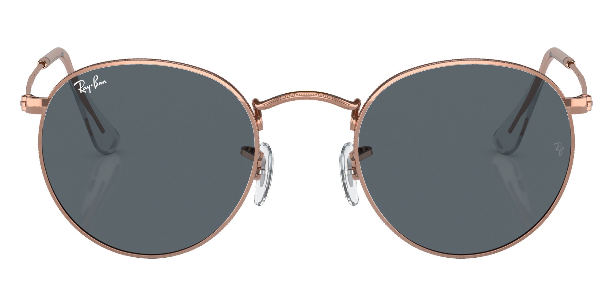 Ray-Ban RB3447 Round Metal Rose Gold 9202R5 47 - Rose Gold / Blue #id:rb34479202r5_s:100100