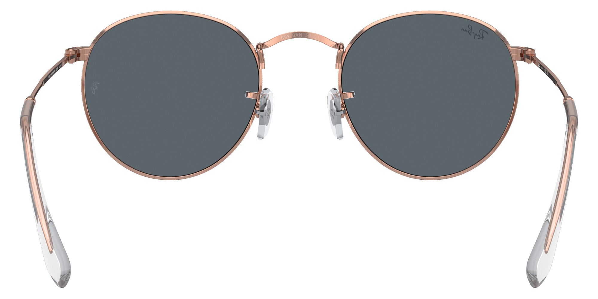 Ray-Ban RB3447 Round Metal Rose Gold 9202R5 47 - Rose Gold / Blue #id:rb34479202r5_s:100115