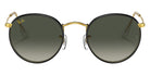 Ray-Ban RB3447JM Round Metal Full Color Legend 919671 50 - Black on Gold / Gray Gradient #id:rb3447jm919671_s:100100