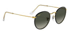 Ray-Ban RB3447JM Round Metal Full Color Legend 919671 50 - Black on Gold / Gray Gradient #id:rb3447jm919671_s:100120