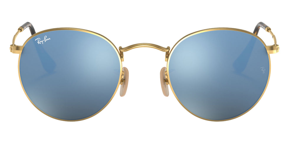 Ray-Ban RB3447N Round Flat Lenses 001/9O 50 - Arista Gold / Blue Gradient Mirrored #id:rb3447n0019o_s:100100