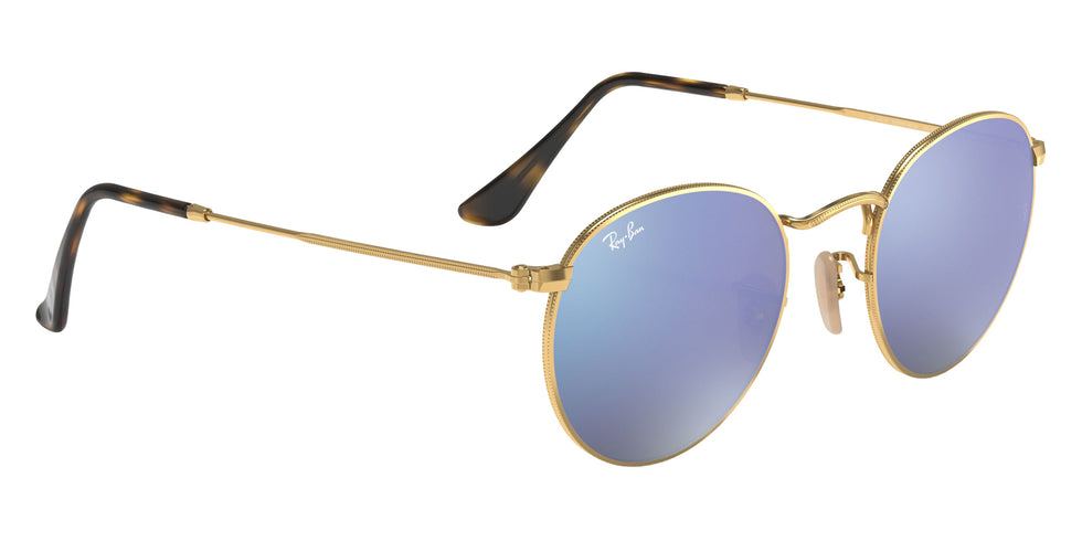 Ray-Ban RB3447N Round Flat Lenses 001/9O 50 - Arista Gold / Blue Gradient Mirrored #id:rb3447n0019o_s:100120