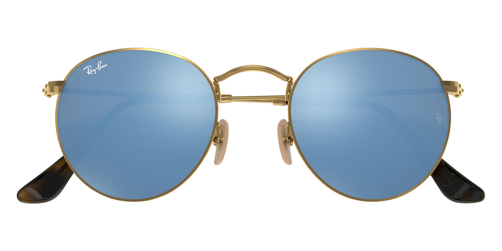 Ray-Ban RB3447N Round Flat Lenses 001/9O 50 - Arista Gold / Blue Gradient Mirrored #id:rb3447n0019o_s:100125