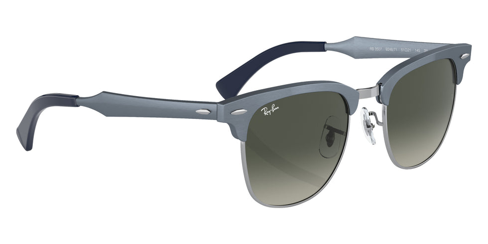 Ray-Ban RB3507 Clubmaster Aluminum 924871 51 - Blue on Silver / Gray #id:rb3507924871_s:100125