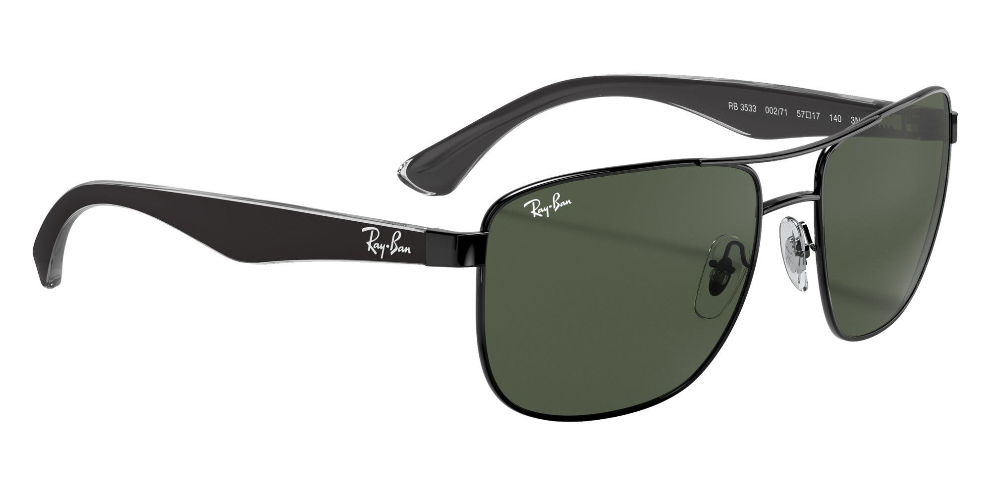 Ray-Ban RB3533 002/71 57 - Black / Green #id:rb353300271_s:102120