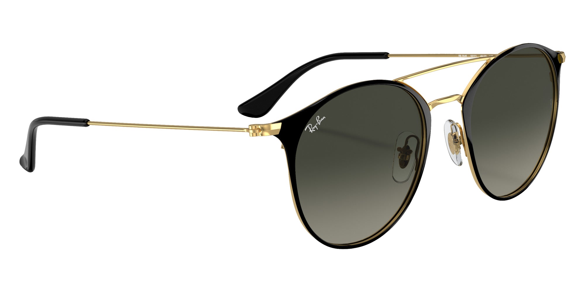 Ray-Ban RB3546 187/71 52 - Black on Gold / Gray Gradient #id:rb354618771_s:100120