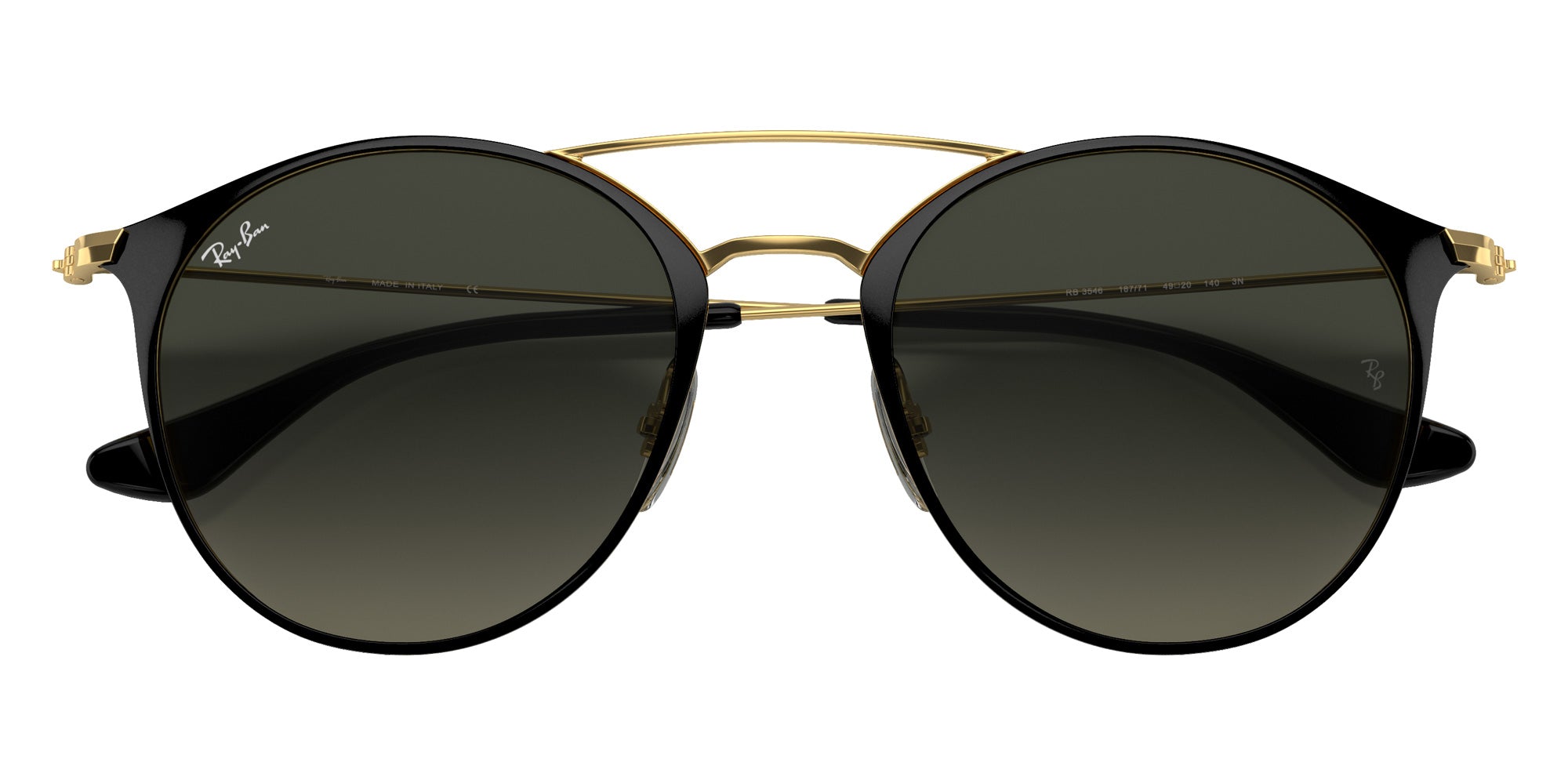 Ray-Ban RB3546 187/71 52 - Black on Gold / Gray Gradient #id:rb354618771_s:100125