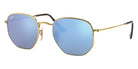 Ray-Ban RB3548N Hexagonal 001/9O 51 - Arista Gold / Light Blue Flash Mirrored #id:rb3548n0019o_s:100105