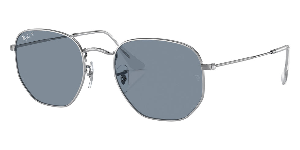 Ray-Ban RB3548N Hexagonal Flat Lenses 003/02 54 - Silver / Blue Polarized #id:rb3548n00302_s:102105
