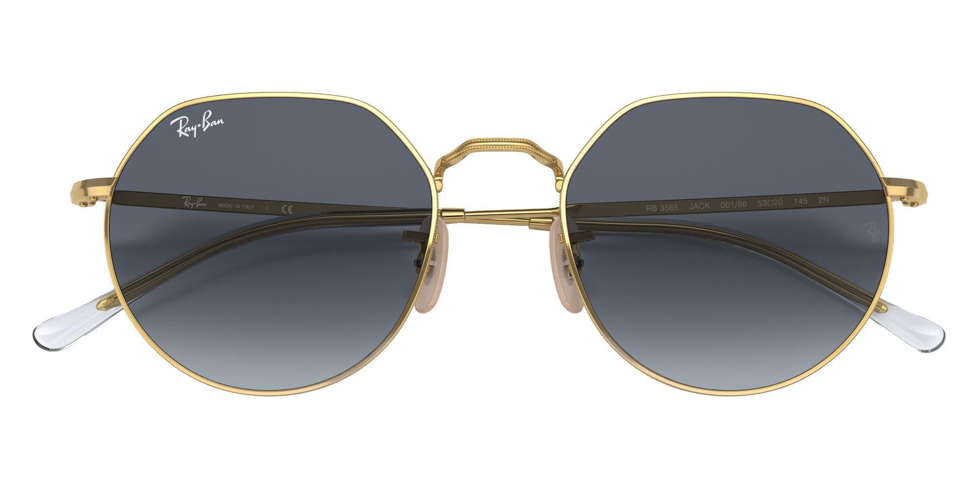 Ray-Ban RB3565 Jack 001/86 55 - Arista Gold / Blue/Gray #id:rb356500186_s:100125