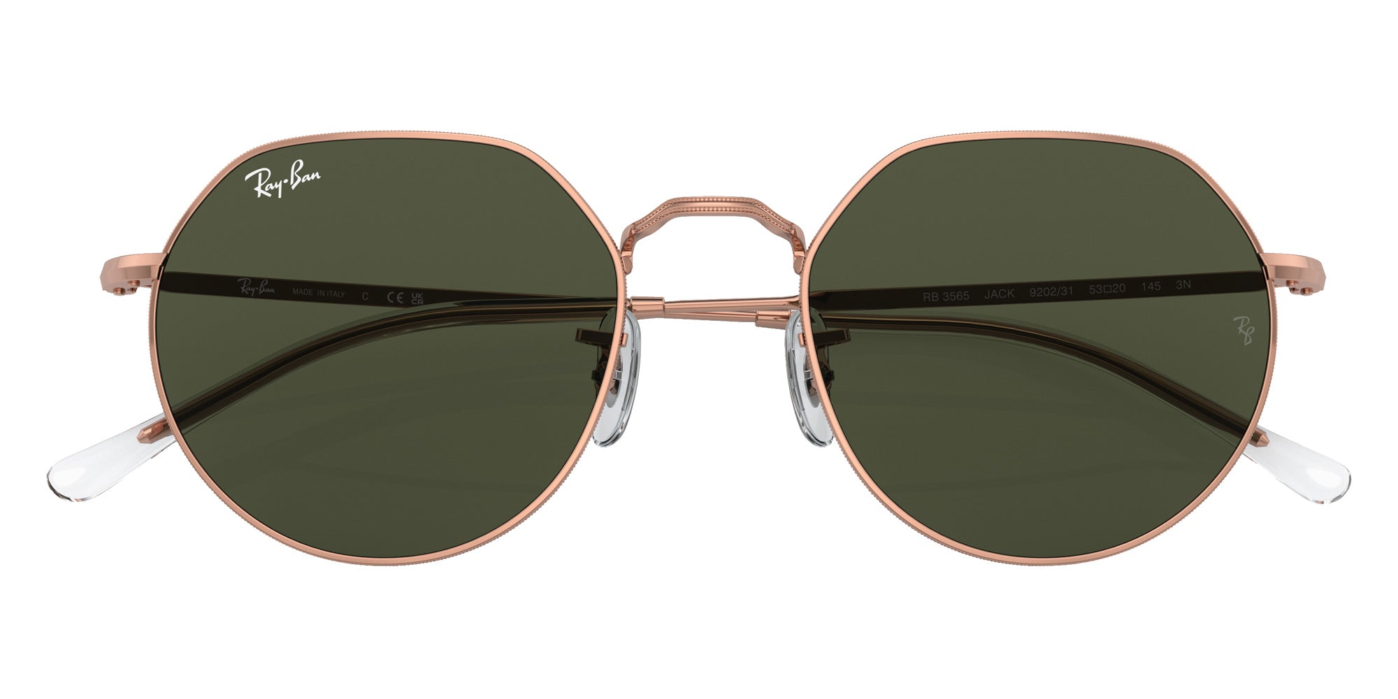Ray-Ban RB3565 Jack Rose Gold 920231 53 - Rose Gold / Green #id:rb3565920231_s:100125