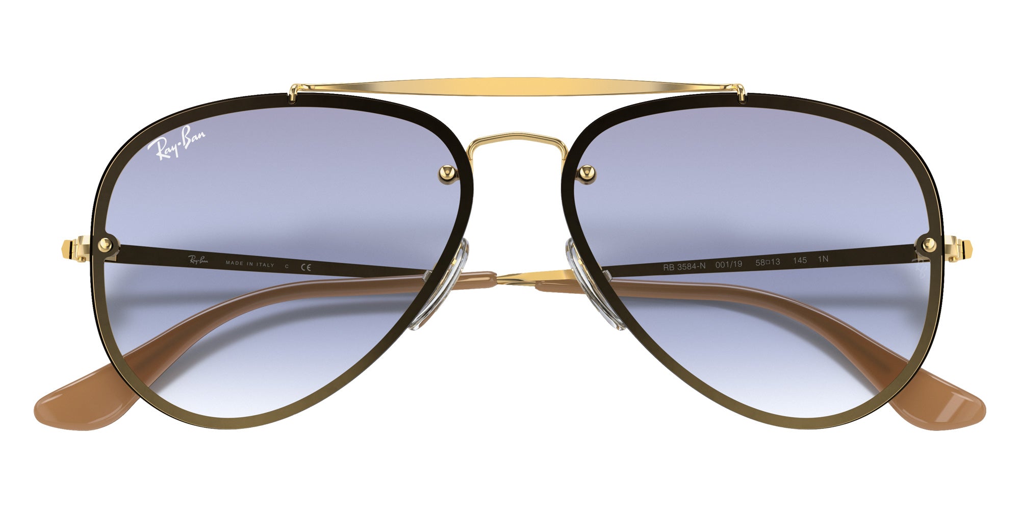 Ray-Ban RB3584N Blaze Aviator 001/19 58 - Arista Gold / Light Blue Gradient #id:rb3584n00119_s:100125