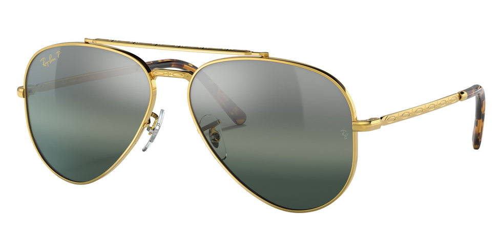 Ray-Ban RB3625 New Aviator 9196G6 55 - Gold / Silver/Blue Polarized+ Mirrored #id:rb36259196g6_s:100105