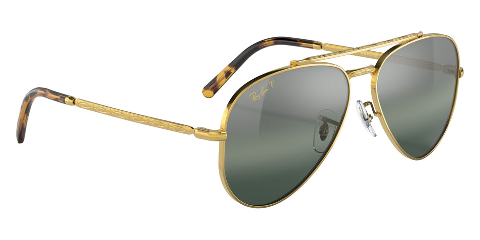 Ray-Ban RB3625 New Aviator 9196G6 55 - Gold / Silver/Blue Polarized+ Mirrored #id:rb36259196g6_s:100120