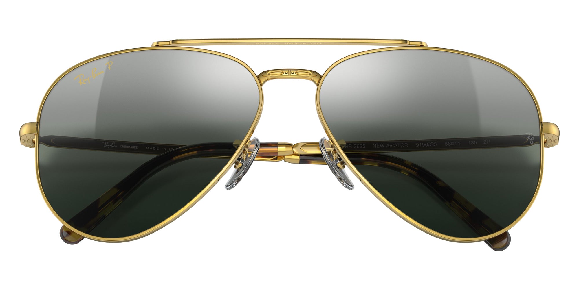 Ray-Ban RB3625 New Aviator 9196G6 55 - Gold / Silver/Blue Polarized+ Mirrored #id:rb36259196g6_s:100125
